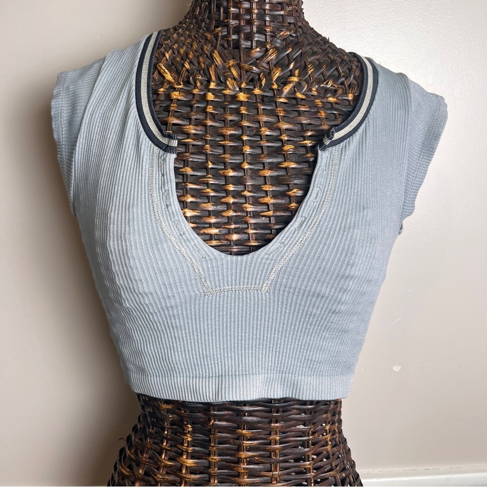 Urban Outfitters Out From Under Go For Gold Light Blue Seamless Crop Top Size XS